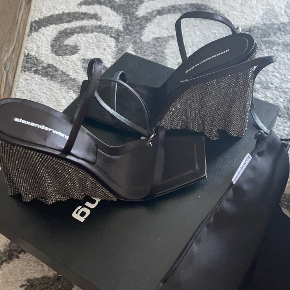 💥SOLD💥 Alexander Wang Blake Crystal/Satin sandals